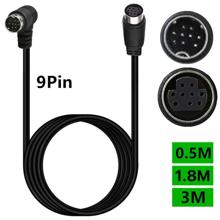 Curved mini DIN 9 Pin Male to Female TV Box Adapter Cable