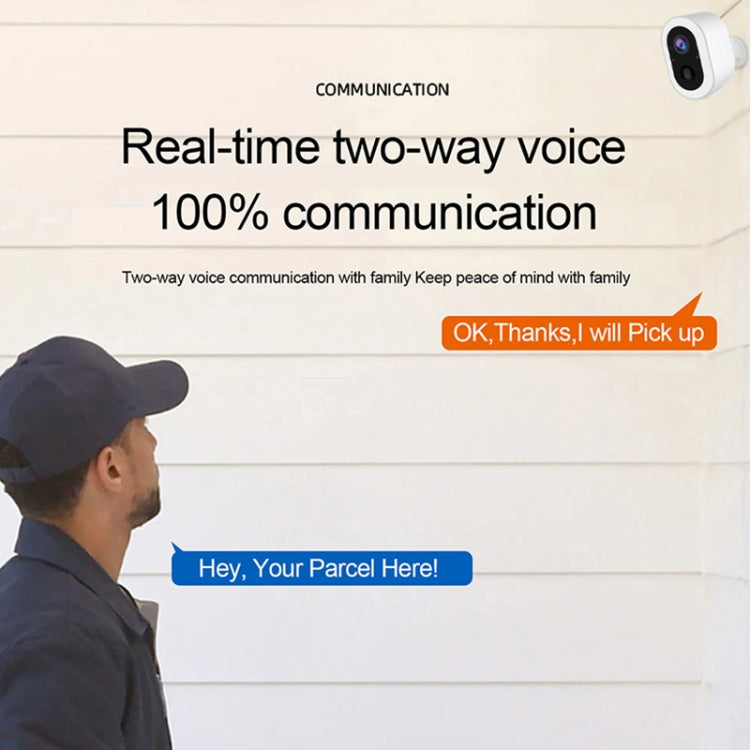 WiFi Tuya Smart Version HD Low Power Consumption Battery Camera, EU Plug