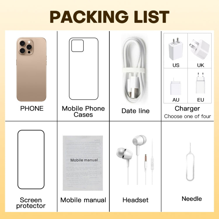 U218 / i16 Pro Max, 1GB+16GB, 6.6 inch Android 8.1 MTK6580A Quad Core, OTG, Network: 3G, Dual SIM