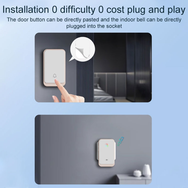 A20 Pro Plug in Free Waterproof Rechargeable Long-distance Wireless Doorbell