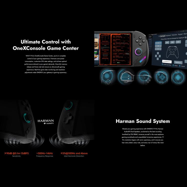 ONE-NETBOOK OneXPlayer F1 Pro 7 inch Handheld Game Console, Windows 11 AMD Ryzen AI 9 365 CPU