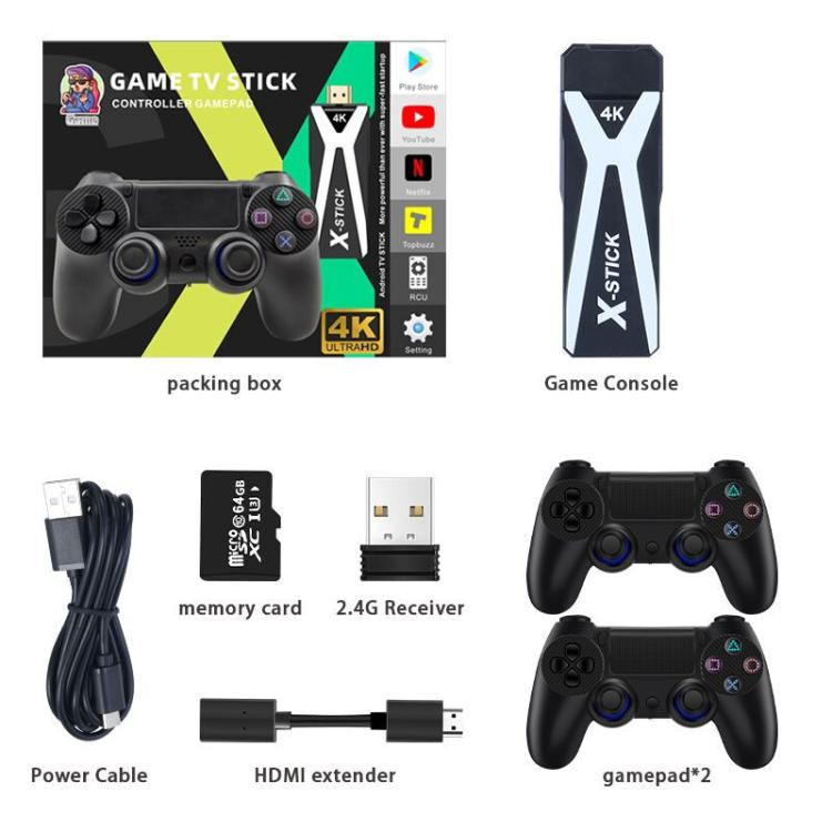 M10 4K Ultra HD Game TV Stick with Dual Gamepads 2.4G Receiver