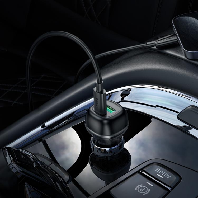 hoco Z58A Rank Dual Port PD30W and QC3.0 Car Charger Set with Type-C to 8 Pin Cable