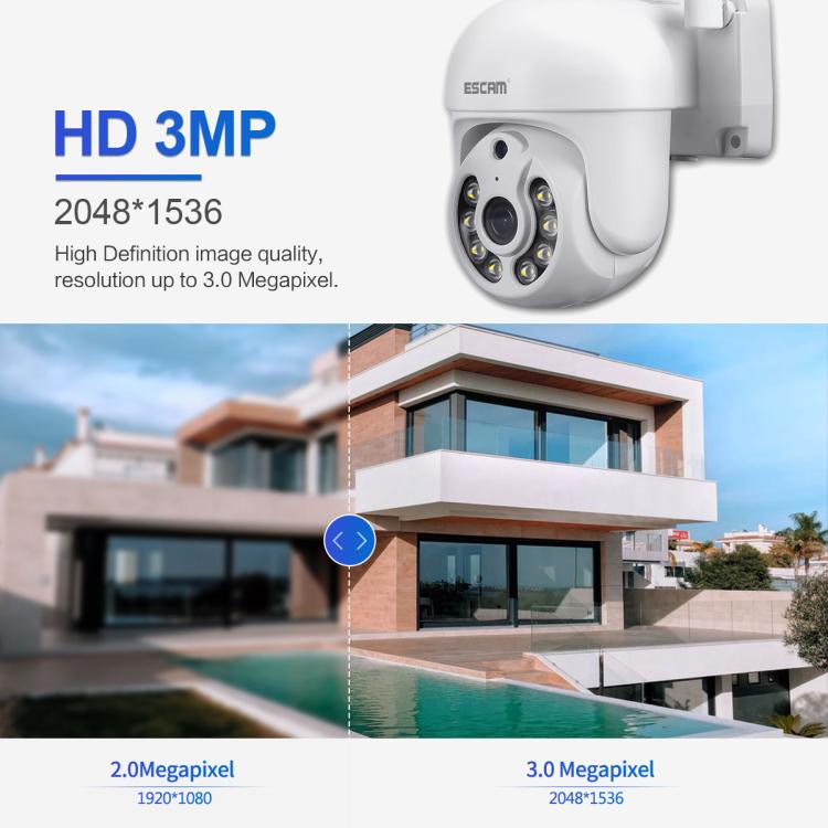 ESCAM WNK710 3MP HD Motion Detection WiFi Intelligent Dual-light Source Camera