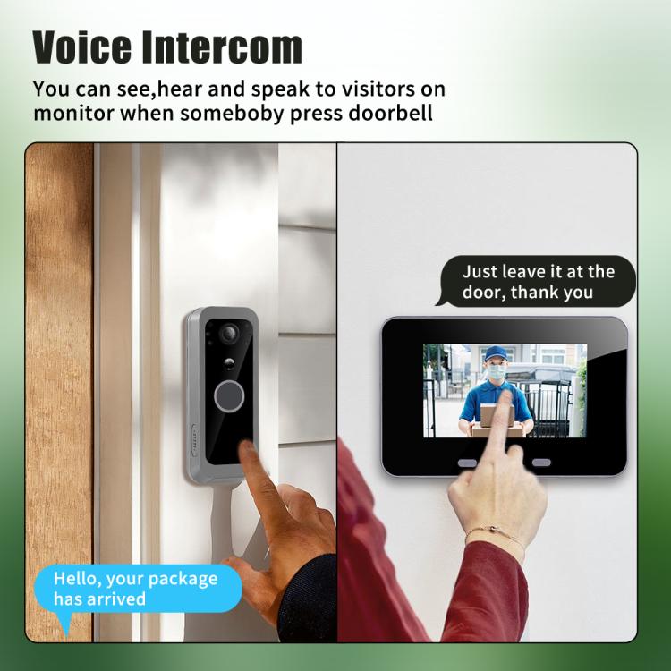 SY-30 4 inch PIR Night Vision 2.4G Video Intercom Doorbell