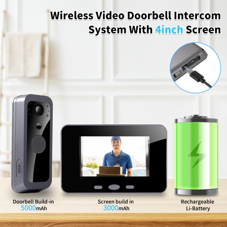 SY-30 4 inch PIR Night Vision 2.4G Video Intercom Doorbell