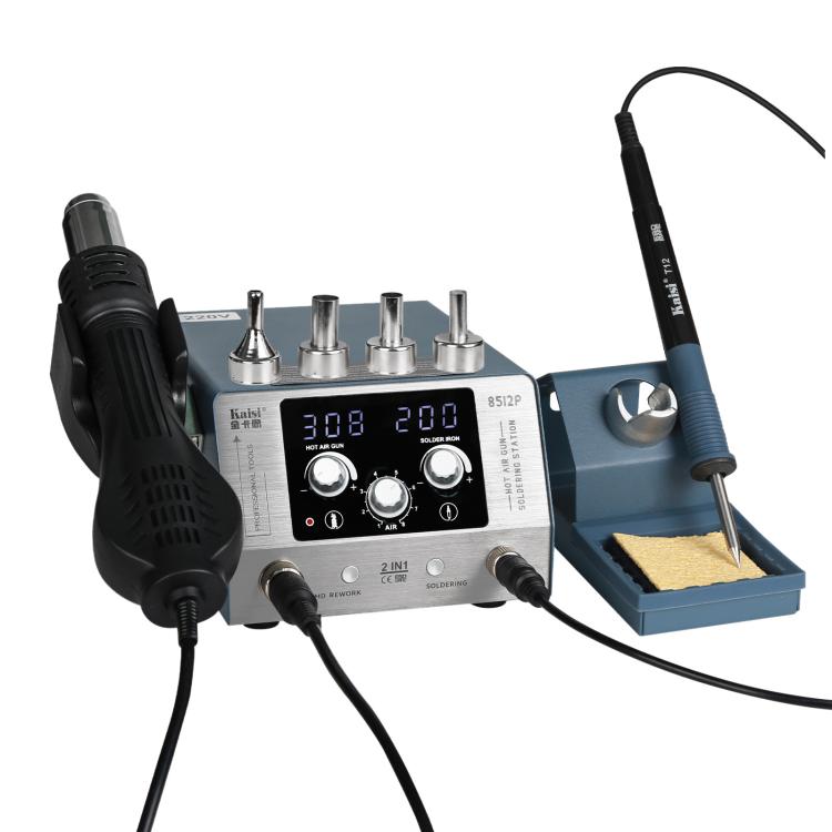 Kaisi 8512P 2 in 1 Constant Temperature Digital Display Hot Air Gun Soldering Iron Rework Station