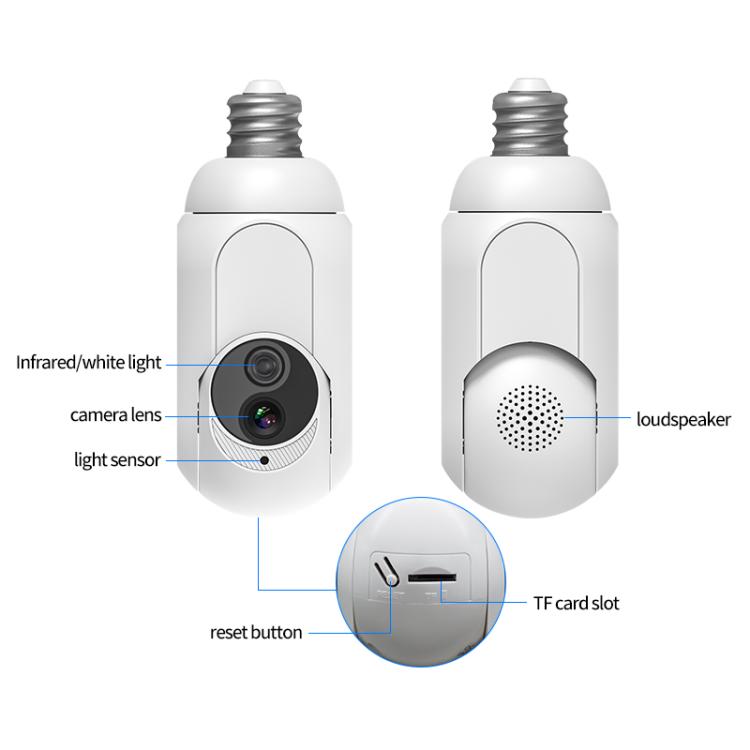1080P Bulb Type WiFi Surveillance Camera Support Night Vision & Two-way Intercom & Motion Detection