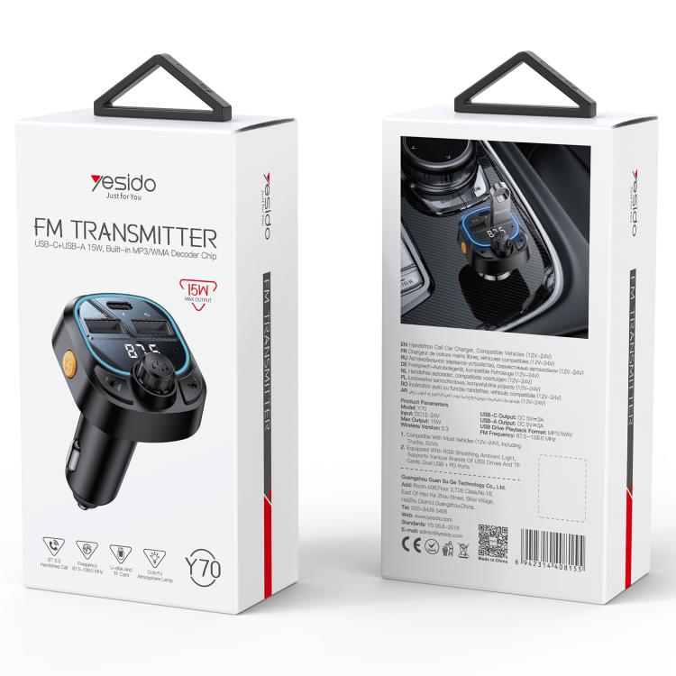 Yesido Y70 Car Bluetooth FM Transmitter