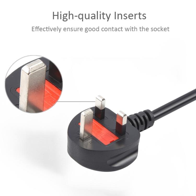 Big UK Plug Computer PC Power Cord 3 Pin Cable 0.5 Square