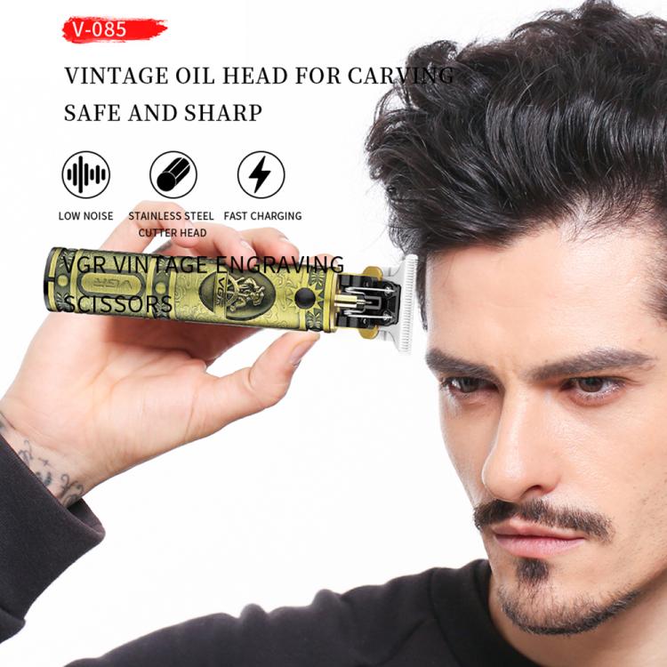 VGR V-085 Vintage Hairstyles Carving USB Electric Hair Clipper