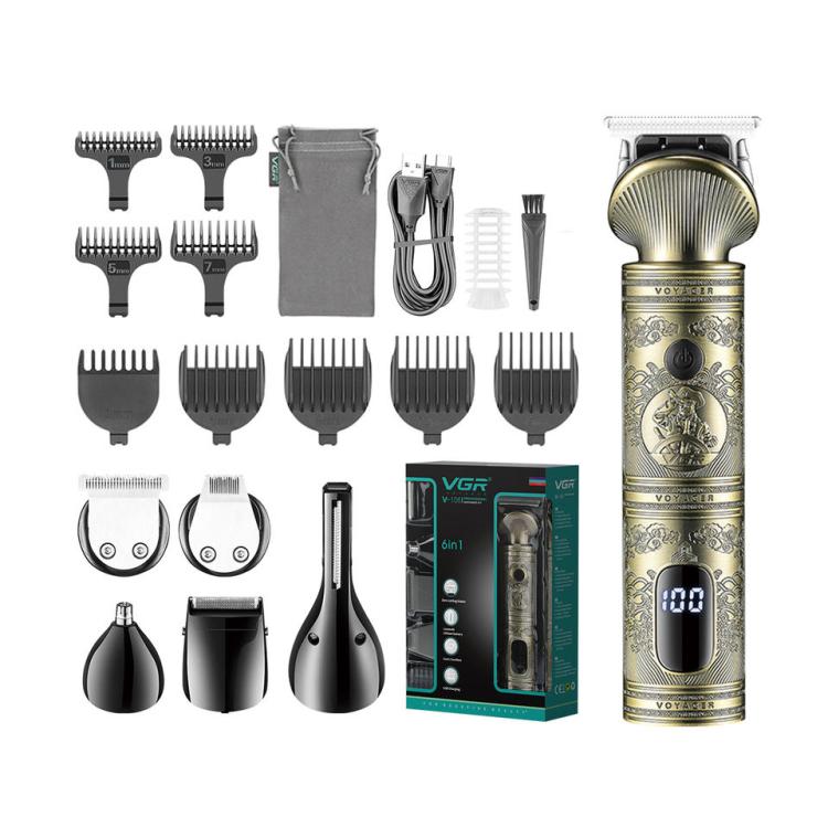VGR V-106 6-in-1 Digital Display Electric Hair Clipper Kit