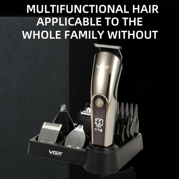 VGR V-107 11-in-1 IPX6 Digital Display Electric Hair Clipper Kit