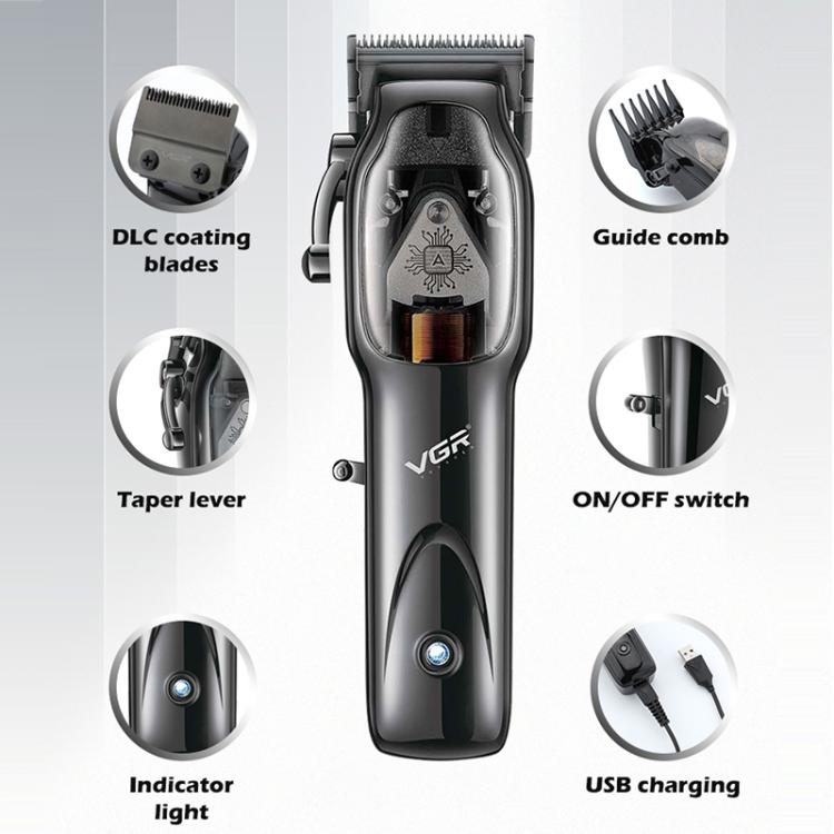 VGR V-653 Professional USB Electric Hair Clipper with Holder