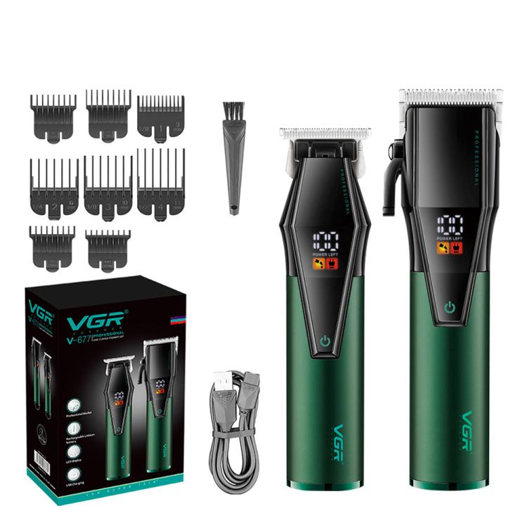 VGR V-677 LED Digital Display Electric Hair Clipper & Trimmer Set