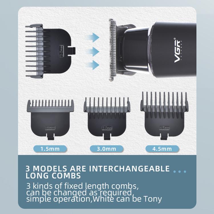 VGR V-937 LED Digital Display Salon USB Electric Hair Clipper