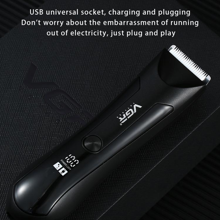 VGR V-951 IPX5 LED Digital Display Portable Light USB Hair Clipper