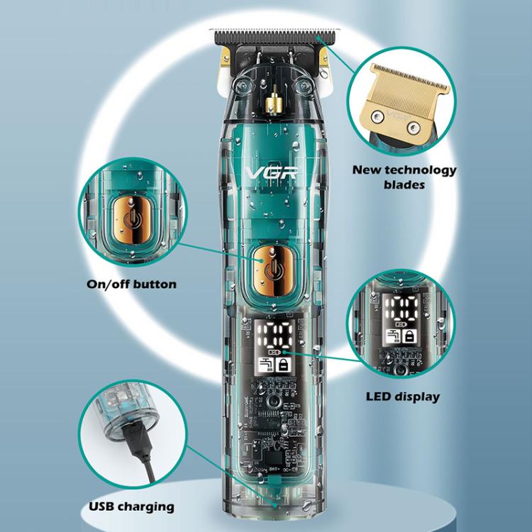 VGR V-961 IPX7 LED Digital Display USB Electric Hair Clipper