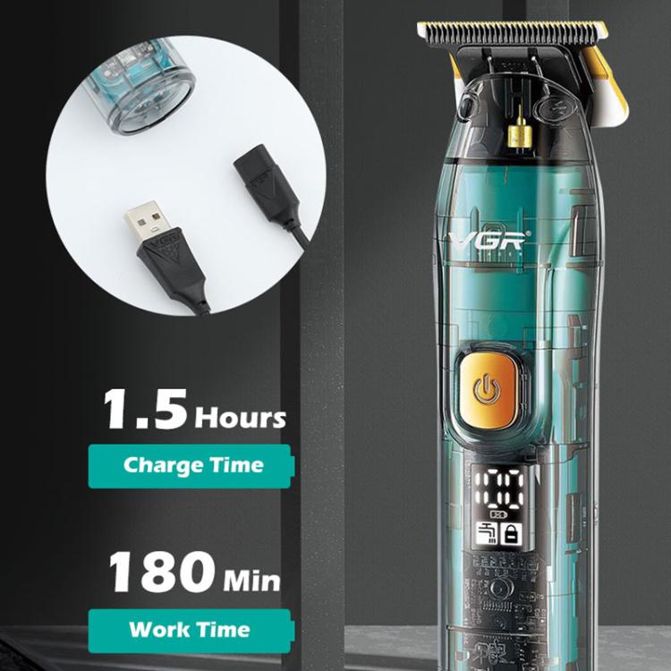 VGR V-961 IPX7 LED Digital Display USB Electric Hair Clipper