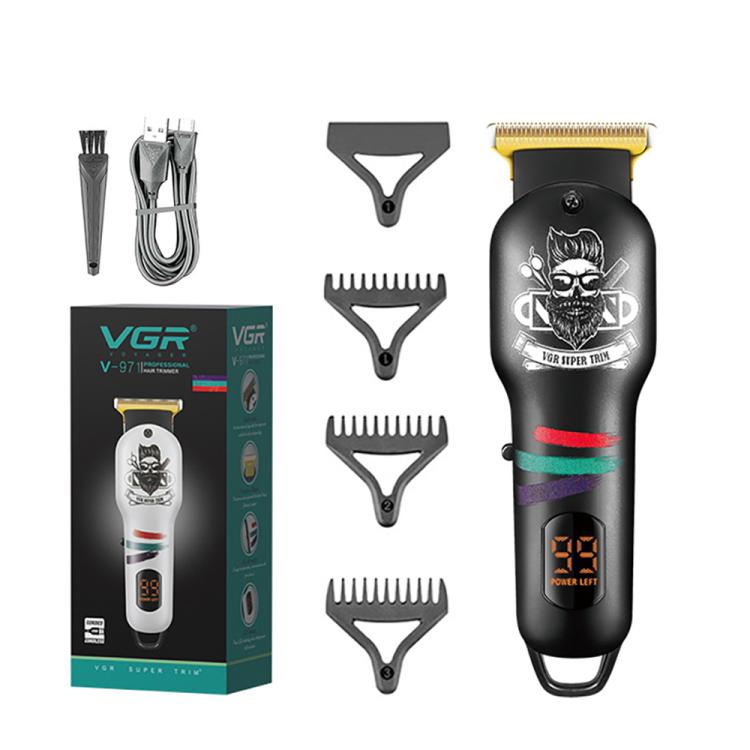 VGR V-971 Graffiti Design LED Digital Display USB Electric Hair Clipper