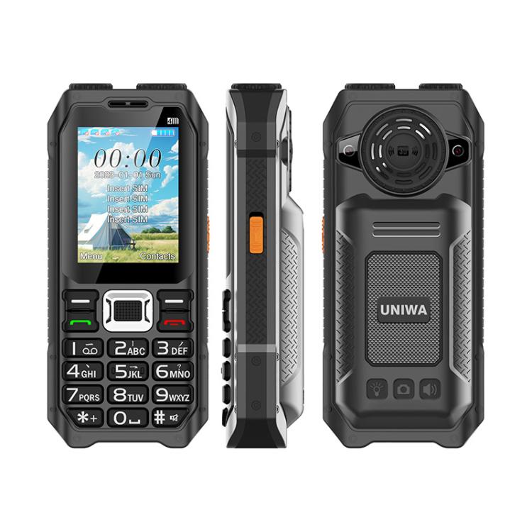 UNIWA M6000 Big Speaker Keypad Phone, 2.4 inch, Dual Flashlights, 21 Keys, SOS, FM, 4 SIM, GSM