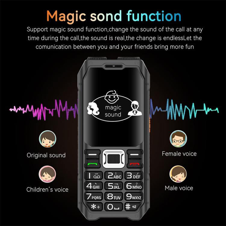 UNIWA M6000 Big Speaker Keypad Phone, 2.4 inch, Dual Flashlights, 21 Keys, SOS, FM, 4 SIM, GSM