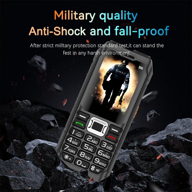 UNIWA M6000 Big Speaker Keypad Phone, 2.4 inch, Dual Flashlights, 21 Keys, SOS, FM, 4 SIM, GSM