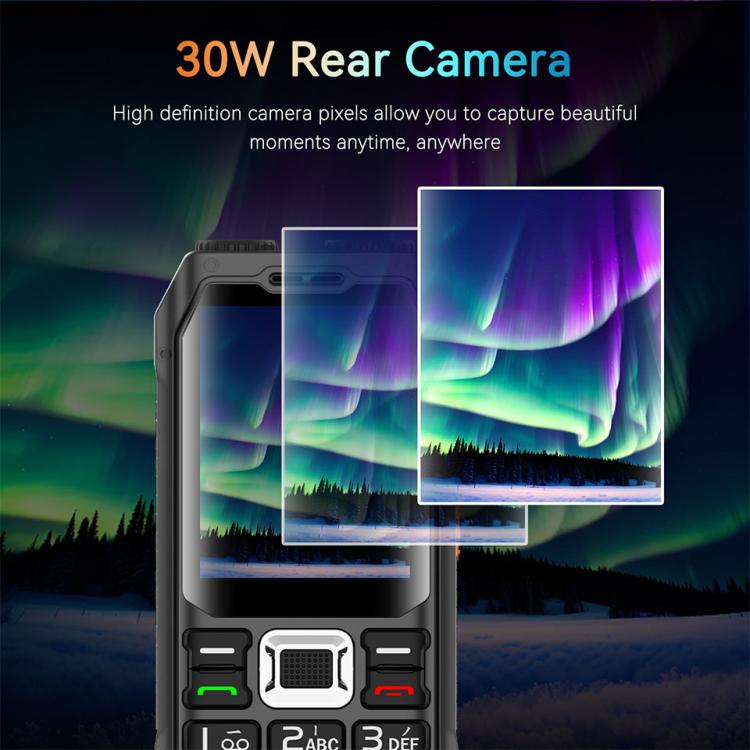 UNIWA M6000 Big Speaker Keypad Phone, 2.4 inch, Dual Flashlights, 21 Keys, SOS, FM, 4 SIM, GSM