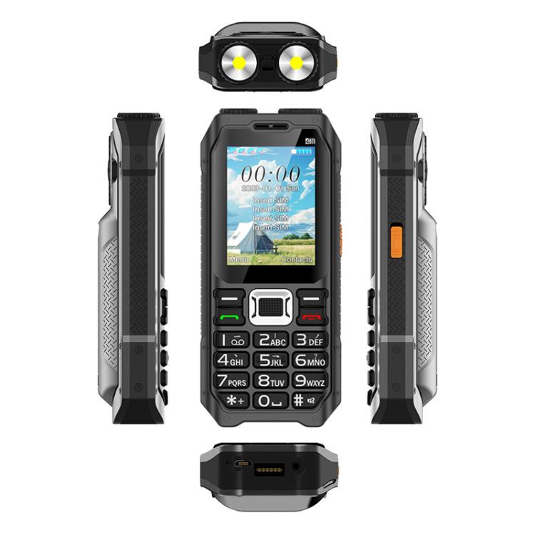 UNIWA M6000 Big Speaker Keypad Phone, 2.4 inch, Dual Flashlights, 21 Keys, SOS, FM, 4 SIM, GSM