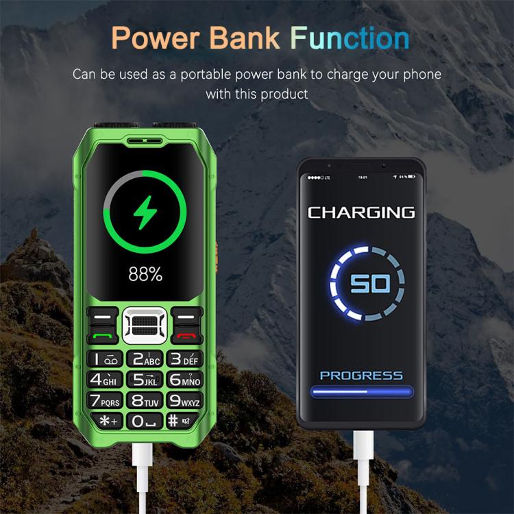 UNIWA M6000 Big Speaker Keypad Phone, 2.4 inch, Dual Flashlights, 21 Keys, SOS, FM, 4 SIM, GSM