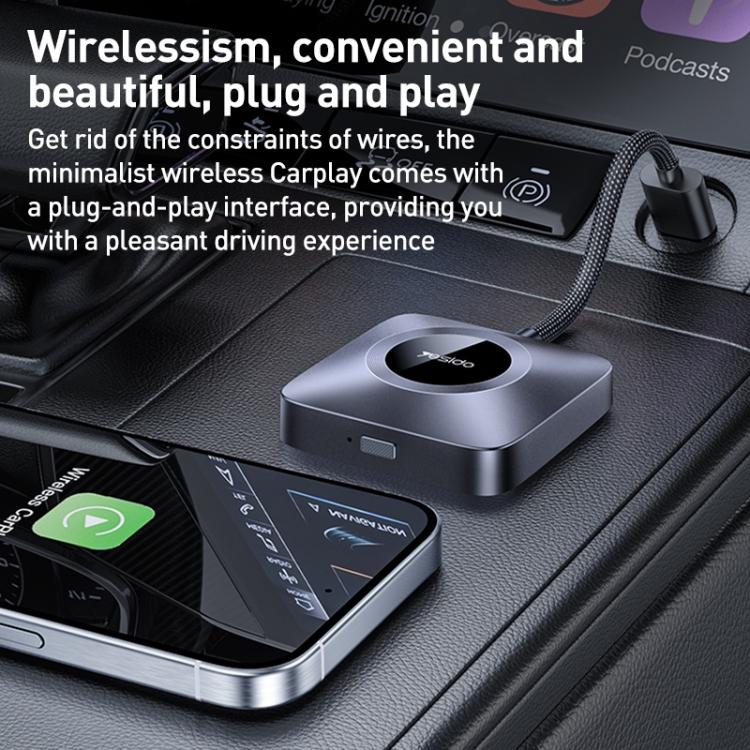 Yesido KM23 Wireless CarPlay with USB to Type-C Adapter