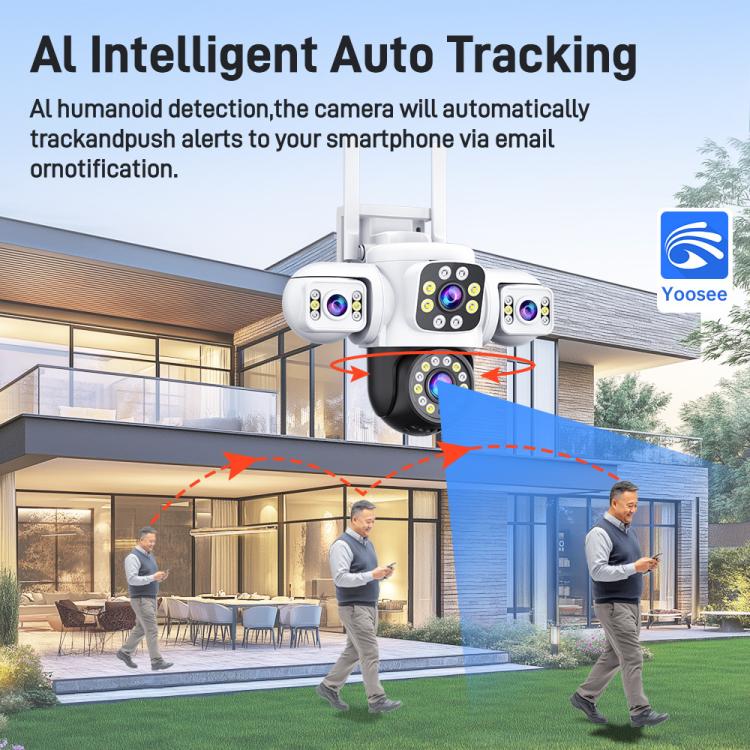 2MP HD 360 Degree Panorama 3 Lens IP66 Waterproof Wireless WiFi Camera