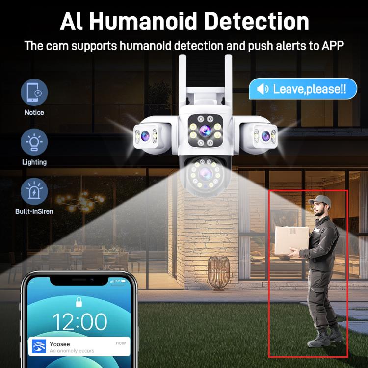 2MP HD 360 Degree Panorama 3 Lens IP66 Waterproof Wireless WiFi Camera