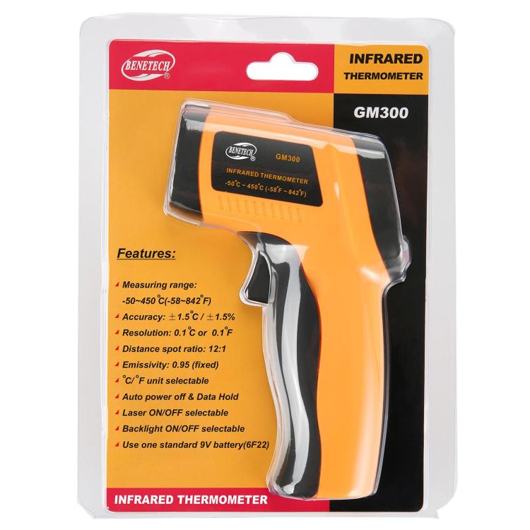 BENETECH GM300 Infrared Thermometer, Temperature Range: -50 - 450 Degrees Celsius