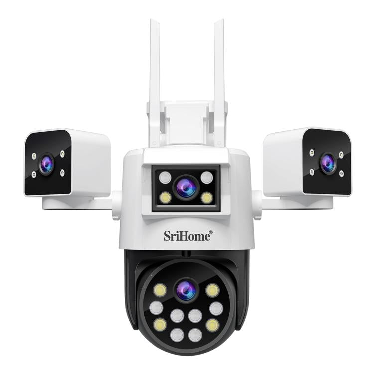 SriHome SH066 8MP HD Quad Lens Security Camera, Support Full Color Night Vision / Two-way Audio
