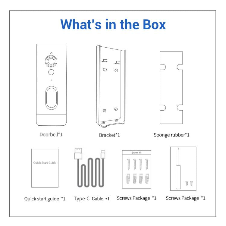 ESCAM V5 TUYA 1080P Intelligent Two-Way Voice Night Vision Wireless Doorbell