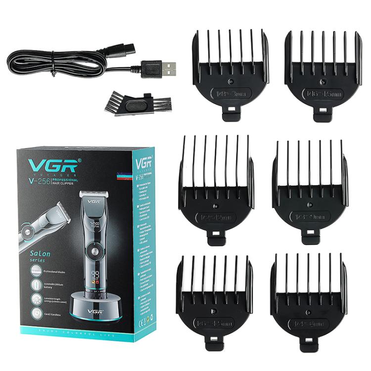 VGR V-256 5-gear Fine-tuning Digital Display USB Hair Clipper with Holder