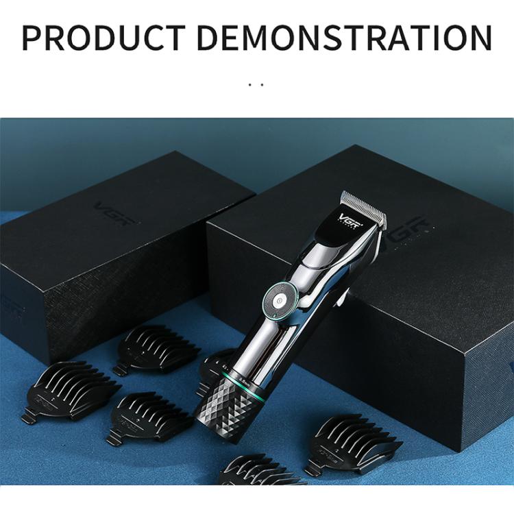 VGR V-256 5-gear Fine-tuning Digital Display USB Hair Clipper with Holder