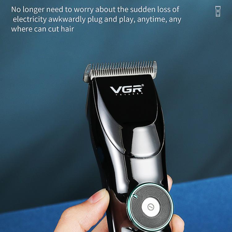 VGR V-256 5-gear Fine-tuning Digital Display USB Hair Clipper with Holder