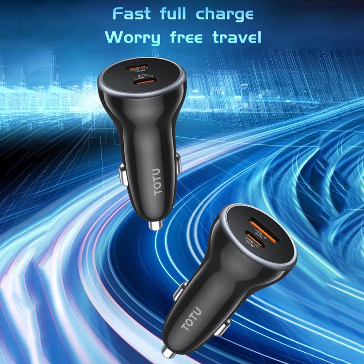 TOTU CC-5 65W USB-A and USB-C / Type-C Dual Ports Fast Charging Car Charger