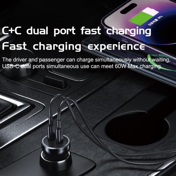 TOTU CC-6 60W USB-C / Type-C Dual Ports Fast Charging Car Charger