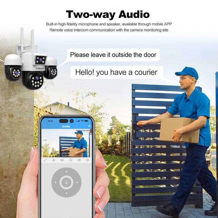 SriHome SH069 8MP 3X Digital Zoom HD Quad-lens Security Camera