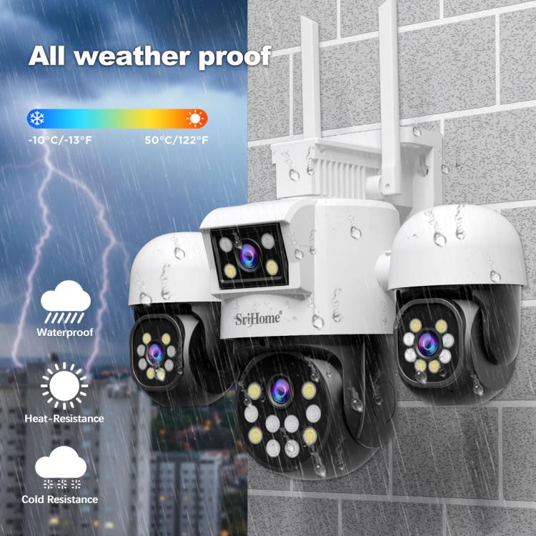 SriHome SH069 8MP 3X Digital Zoom HD Quad-lens Security Camera