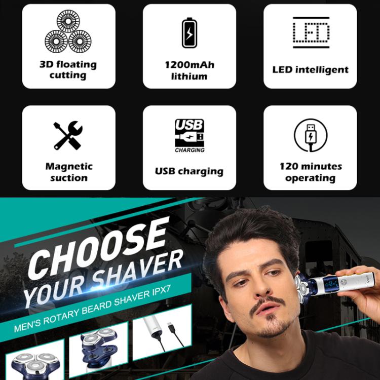 VGR V-328 3D Floating Cutting Blade IPX7 Electric Shaver