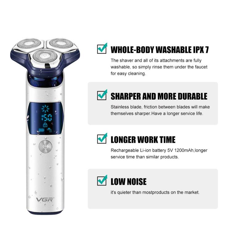 VGR V-328 3D Floating Cutting Blade IPX7 Electric Shaver