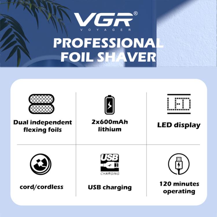VGR V-352 Double Cutter Head Portable Electric Foil Shaver