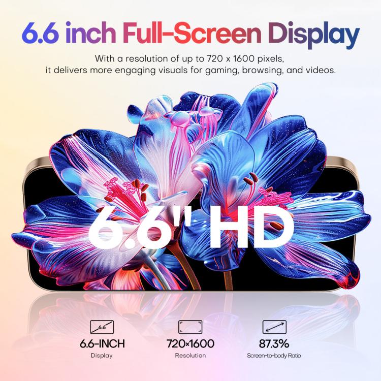 A88 / i16 Pro Max, 2GB+16GB, 6.6 inch Android 8.1 MTK6580A Quad Core, OTG, Network: 3G, Dual SIM