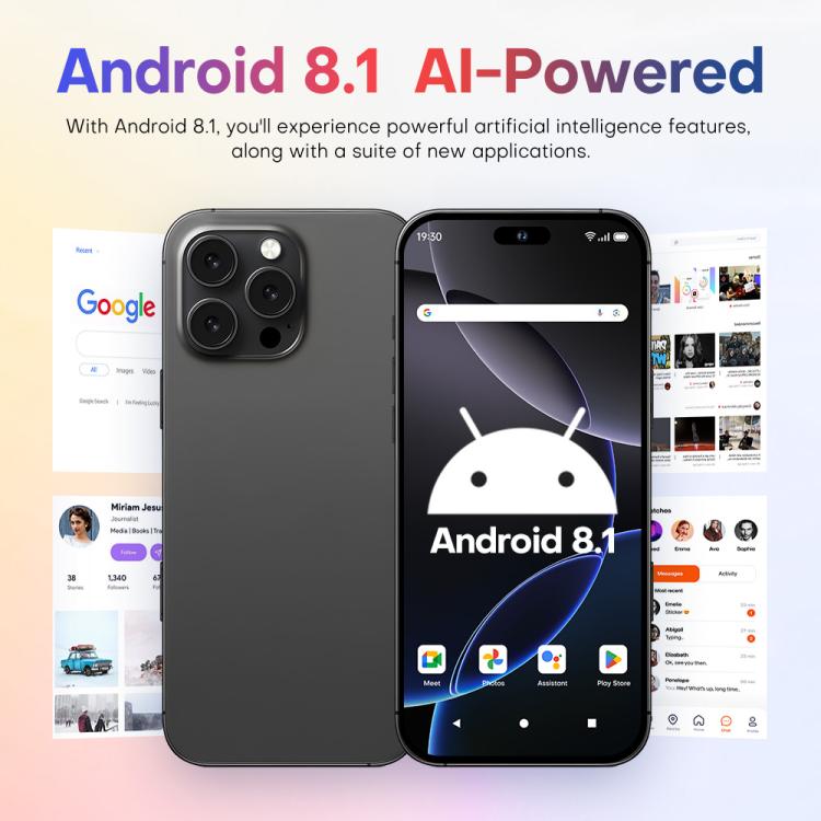 A88 / i16 Pro Max, 2GB+16GB, 6.6 inch Android 8.1 MTK6580A Quad Core, OTG, Network: 3G, Dual SIM
