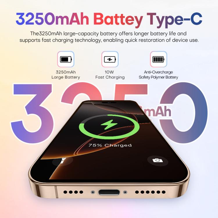 A88 / i16 Pro Max, 2GB+16GB, 6.6 inch Android 8.1 MTK6580A Quad Core, OTG, Network: 3G, Dual SIM