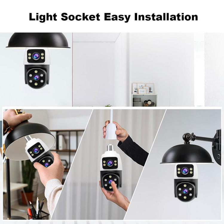 SriHome SH068 E27 4MP HD Dual Lens Light Bulb Camera Outdoor IP66 Waterproof